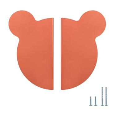 Imagem de Evionlin Conjunto de 1 par de puxadores de gaveta infantis coloridos semicirculares inspirados em Panda laranja - puxadores de armário adoráveis e funcionais para um toque divertido em qualquer cômodo