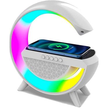 Imagem de Luminária G Speaker Caixa Som Carregador Indução Rgb Radio E