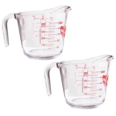 Imagem de Kit 2 Jarras Medidoras de Vidro 500ml Marinex Jarros com Alça e Bico Direcionador