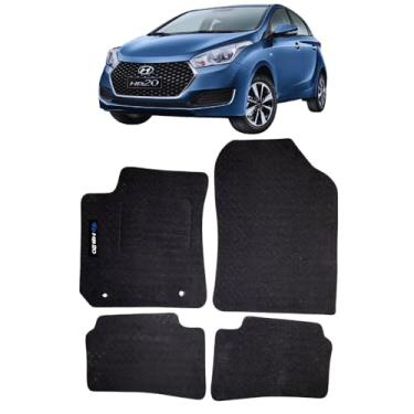 Imagem de Tapete Automotivo de PVC Pinado para o Hyundai HB20 com Pesponto Lateral e Ilhós - 1 Jogo Frotista