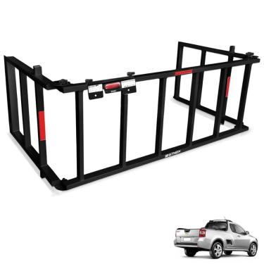 Imagem de Extensor de Caçamba Montana 2011 a 2021 Rampa Preto Reforçado 350kg Gtnox
