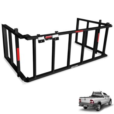 Imagem de Extensor de Caçamba Strada 1998 a 2013 Rampa Preto Reforçado 350kg Gtnox