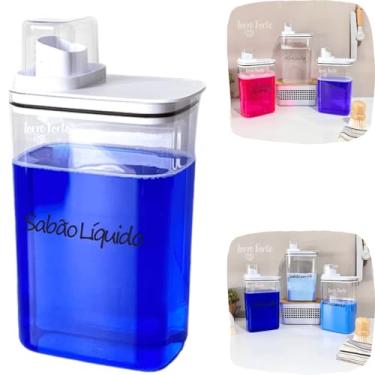 Imagem de Pote Hermético Copo Medidor Porta Sabão Em Pó Líquido Amaciante 2,3L Lavanderia (Sabão Líquido)
