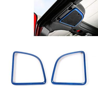 Imagem de Capa para alto-falante de teto de carro, acessórios de decoração de interiores para Jeep Wrangler JK JKU 2015-2018 (azul)