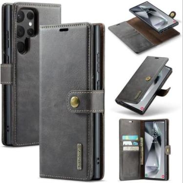 Imagem de 2 in 1 Detachable Split Leather Wallet Phone Cover Compatible with Samsung Galaxy S23，DG.MING Genuine Leather Wallet Case, Detachable Magnetic Pouch Shell 6.1" (Gray)