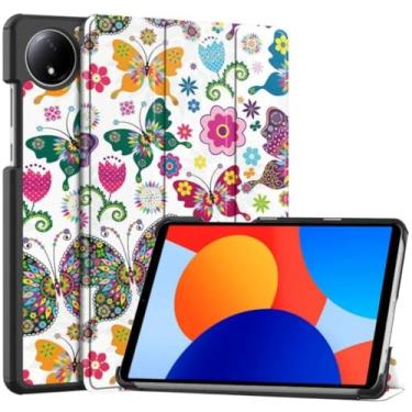 Imagem de Capa para tablet Xiaomi Redmi Pad SE 22.1 cm 2024 couro triplo suporte magnético para tablet Redmi Pad se 22.1 cm capa funda (H, para Redmi Pad SE 8.7)