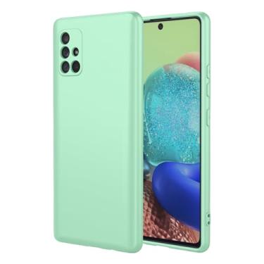 Imagem de EUAGVQY Capa para Galaxy A71 5G Samsung A71 5G, capa de silicone líquido com proteção total forro de microfibra macia antiarranhões à prova de choque para Samsung Galaxy A71 5G, Matcha