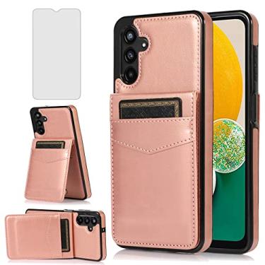 Imagem de Asuwish Capa de telefone para Samsung Galaxy A13 5G com protetor de tela de vidro temperado porta-cartão de crédito carteira suporte acessórios de celular de couro Gaxaly A13 G5 Galaxies 13A SM A136U