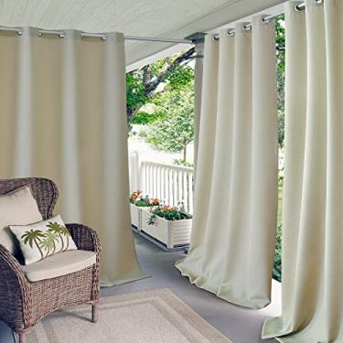 Imagem de Elrene Home Fashions Connor Cortina lisa para pátios, varandas, decks e mais, (Castanho), (132 x 213 cm)