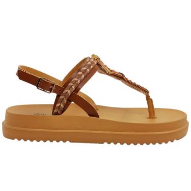 Imagem de Sandália Feminina Casual Dia a Dia com Pedrarias Flatform Dakota Y7834