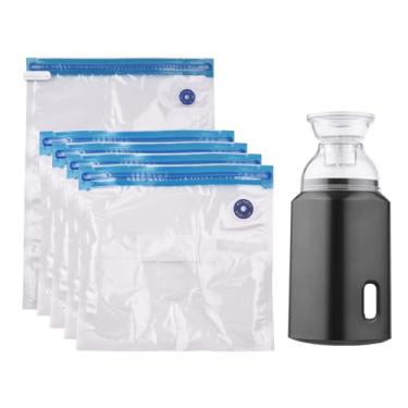 Imagem de Bomba de Vácuo, Sacos de Armazenamento a Vácuo USB Recarregável, Sacos de Vácuo Bomba de Ar Elétrica Portátil Adequada, Sacos de Vedação a Vácuo de Compressor de Ar de Sucção