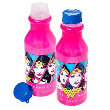 Imagem de Garrafa Hidratação Mulher Maravilha 500ml Infantil  1 Unidade - Plasút