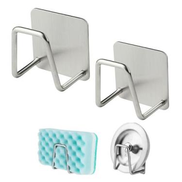 Imagem de 2 Uni Organizador Cozinha Suporte Porta Esponja Bucha Inox P/ Pia - Ga