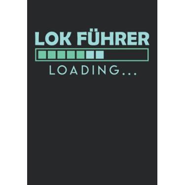 Imagem de Notizbuch A5 kariert mit Softcover Design: Lok Führer Lokführer Geschenk werdender Zug Führer Eisenbahn: 120 karierte DIN A5 Seiten