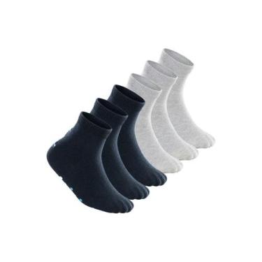 Imagem de Kit 6 Pares de Meias Bebê Antiderrapante Lupo 2041-032 Colorido, Azul 