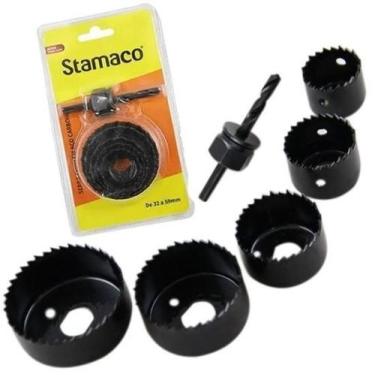 Imagem de Serra Copo Em Aço Carbono Kit 6 Peças Stamaco 32 A 59 Mm