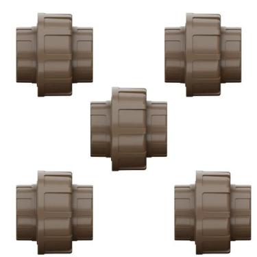 Imagem de Kit 5 União Soldável Conexão Para Unir Canos Tubos PVC Marrom Água Fri