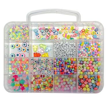 Imagem de Kit Miçangas Bolinhas Diversas Coloridas Entremeio Emborrachado Aprox.