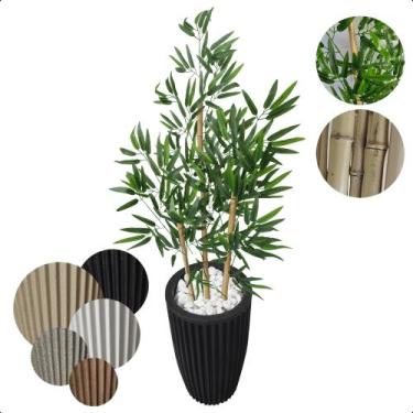 Imagem de Planta Bambu Artificial Sorte 1 Metro Vaso Decoração - Flor de Mentiri