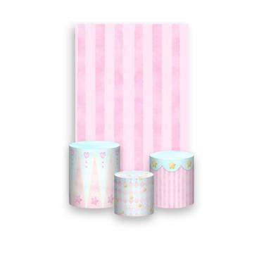 Imagem de Painel De Festa Vertical 1,50 x 2,20 + Trio De Capas Cilindro - Listra