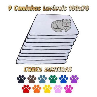 Imagem de 9 Caminhas para Cães e Gatos Dobrável 200 Lavagens 100x70 Sortido Anti