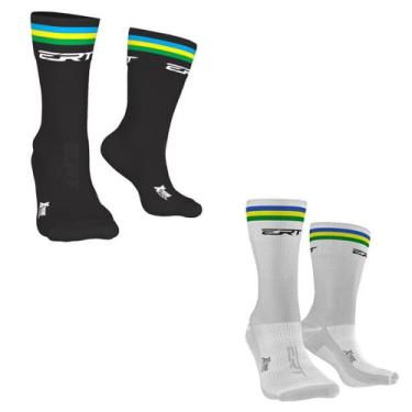 Imagem de Kit meia ciclismo corrida esportiva cano médio ERT Campeão Brasileiro,