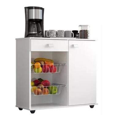 Imagem de Fruteira Balcão Forno Microondas Bebedouro Paula - 4D, Branco