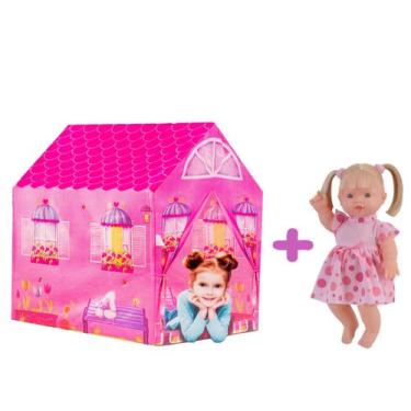Imagem de Boneca Fala 30 Frases Mais Barraca Rosa Meninas 6 7 8 Anos - DM Toys e