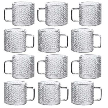 Imagem de Kit 2 Xicaras de Vidro Transparente 130ml Caneca Café Luxo - Top