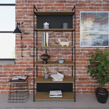 Imagem de Estante com 6 Prateleiras 186cm X 80cm X 33cm com Fundo Yon - Metalig