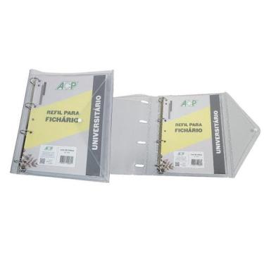 Imagem de Caderno Fichario Argolado PVC Cristal e Fume + Bloco e divisórias - AC