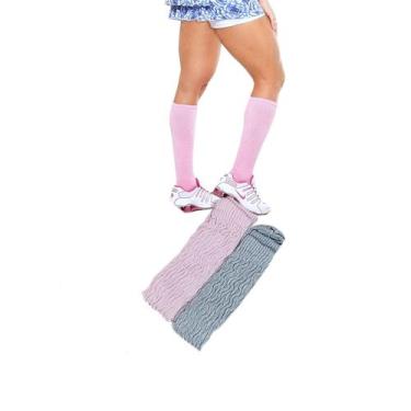 Imagem de Meia Aeróbica Fitness Academia 3/4 Cano Alto: Kit 2 Pares Sortidos Cor