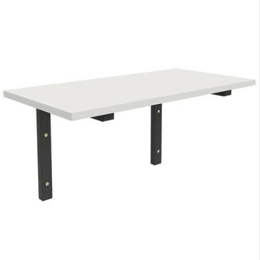 Imagem de Prateleira em MDF Com Cantoneira Comac, Branco/Preto, 60 cm
