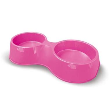 Imagem de Comedouro Furacão Pet Pop Duplo Rosa para Cães - 500ml