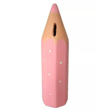 Imagem de Cofre Lápis de Cor Escolar Grande em Cerâmica Decor - Rosa - Retrofenn