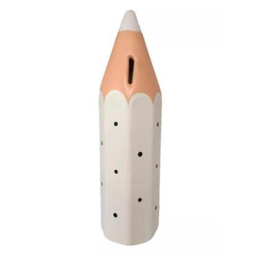 Imagem de Cofre Lápis de Cor Escolar Grande em Cerâmica Decor - Branco - Retrofe