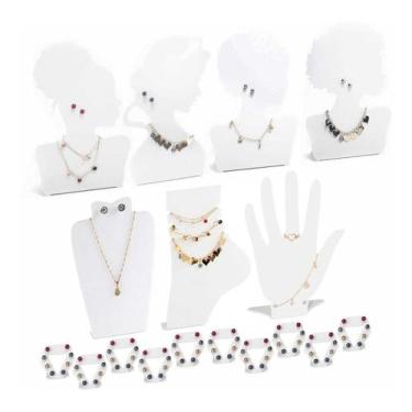 Imagem de Kit Expositor Colar Brincos Anel Joias Bijuterias Top 17 Pçs - Acrilik