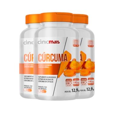 Imagem de Kit 3 Cúrcuma ClinicMais 30 Cápsulas
