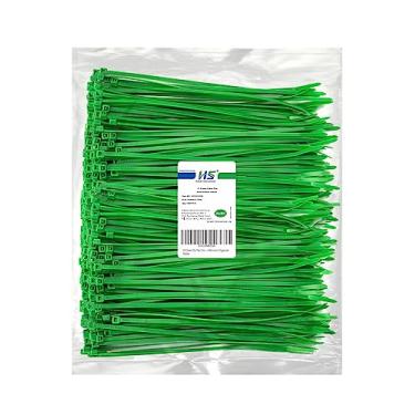 Imagem de HS Abraçadeiras verdes com zíper de 20 cm (pacote com 1000) de nylon para organizador de eletrônicos de 18 kg