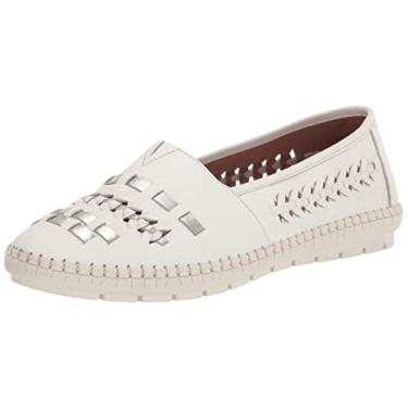 Imagem de Trotters Mocassim feminino sem cadarço, Branco/Prata, 39
