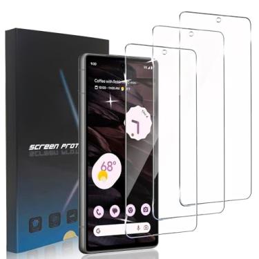 Imagem de zonyee Pacote com 3 protetores de tela para Google Pixel 7A, película protetora de vidro temperado com dureza 9H HD transparente para Google Pixel 7A - suporta desbloqueio de impressões digitais,