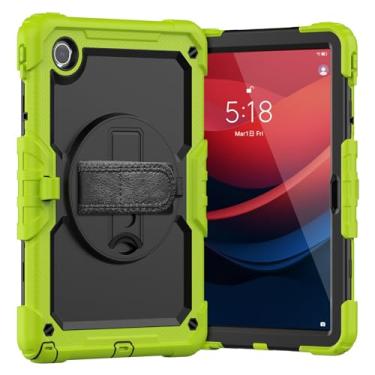 Imagem de Capa de proteção à prova de quedas com suporte de rotação de 360° e alça [suporte de caneta] e capa protetora de tela para tablet Lenovo Tab M10 Plus 3ª geração (TB-125F/128F) 10,6 polegadas