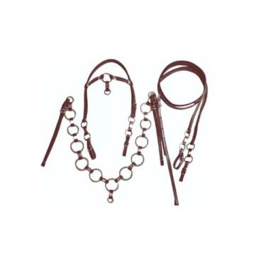 Imagem de Cabeçada, Peitoral + Rédea Argolada Cavalo,muares Linda - AF COUROS, M