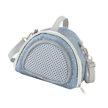 Imagem de Generic Bolsa de transporte para hamster, bolsa de transporte para porquinho da índia, respirável, gaiola de transporte para chinchila, hamster anão, pequenos, Cinza