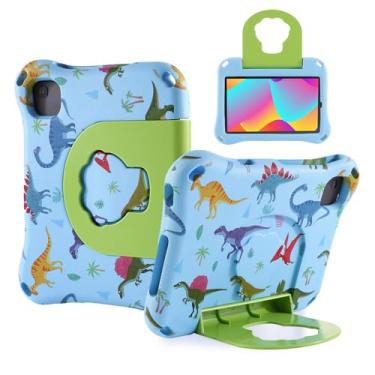 Imagem de Funnywin TCL Tab 8 LE Capa infantil para tablet FW TCL Tab 8 LE 9137W 2023 para crianças, dinossauro, EVA, à prova de crianças, com alça de suporte, à prova de choque, capa durável para meninos e