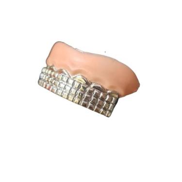 Imagem de Fantasia dentes de Prata estilo Hip Hop c/ Gengiva-2un - intelligence 