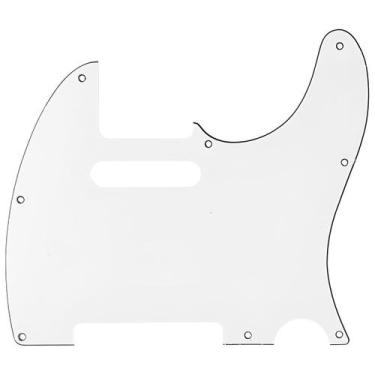 Imagem de Escudo Branco Para Guitarra Telecaster Com 08 furos Padrão USA/MEX - T