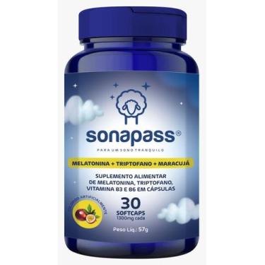 Imagem de Sonapass (Melatonina + Triptofano + Maracujá+ Vitaminas B3 e B6) - 30 