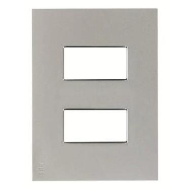 Imagem de Placa 2 Postos Separados 4X2 Prata Step 2Cl0N437223Br Abb