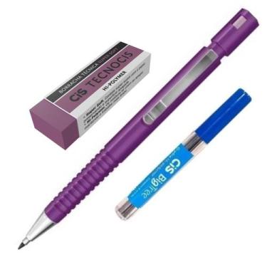 Imagem de Kit Lapiseira TecnoCis 2.0 Roxa+Grafite+Borracha Tecno Lilás